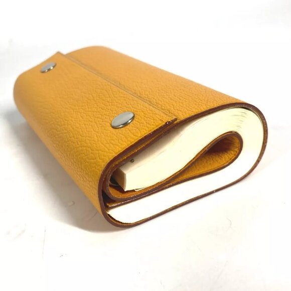 HERMES Roll Note Caillou Notepad stationery notebook Leather yellow - Picture 4 of 11